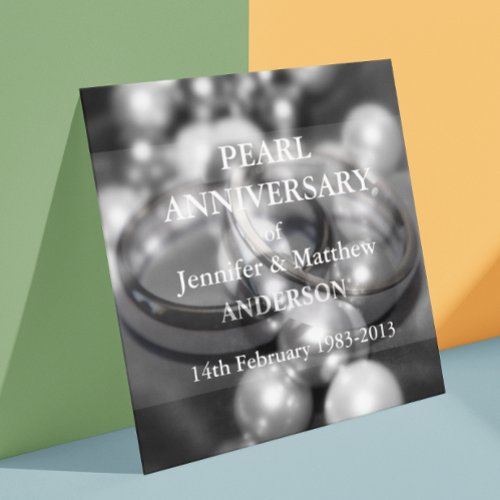 30th Pearl Wedding Anniversary Celebaration(B&amp;W) Invitation