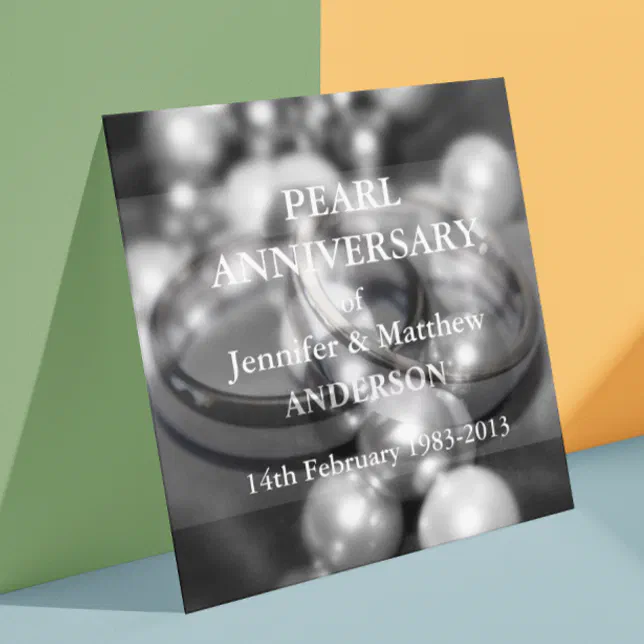30th Pearl Wedding Anniversary Celebaration(B&W) Invitation | Zazzle
