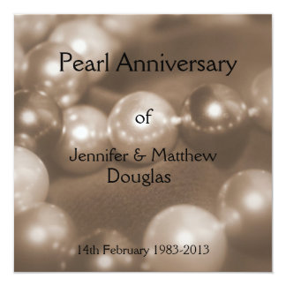 30th Pearl Wedding Anniversary Celebaration Card