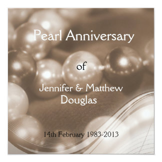 30th Pearl Wedding Anniversary Celebaration Card