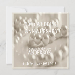 30th Pearl Wedding Anniversary Celebaration Invitation