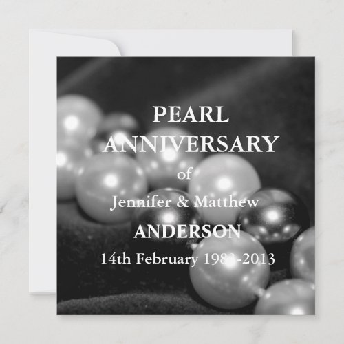 30th Pearl Wedding Anniversary CelebarationllBW Invitation