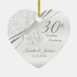 30th Anniversary Ornaments Keepsake Zazzle 30th Pearl Wedding Anniversary Ceramic Ornament