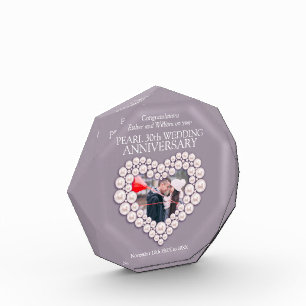 30th pearl wedding anniversary custom photo acrylic award