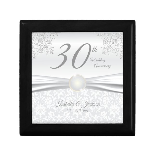 30th Pearl Wedding Anniversary Design Gift Box (Front)