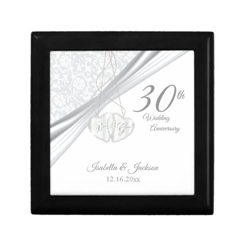 30th Pearl Wedding Anniversary Design Keepsake Box