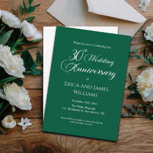 30th Pearl Wedding Anniversary Elegant Script Invitation