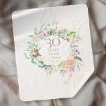 30th Pearl Wedding Anniversary Floral Garland Sherpa Blanket<br><div class="desc">Featuring a delicate watercolor floral garland,  this chic botanical 30th wedding anniversary keepsake sherpa blanket can be personalised with your special anniversary information in elegant pearl gray typography. Designed by Thisisnotme©</div>