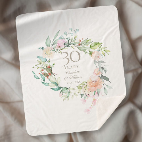 30th Pearl Wedding Anniversary Floral Garland