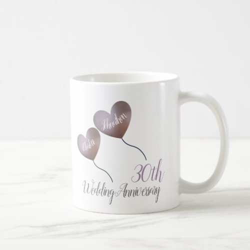 30th pearl wedding anniversary gift coffee mug