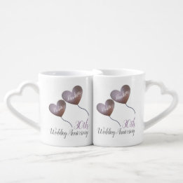 30th pearl wedding anniversary heart balloons coffee mug set