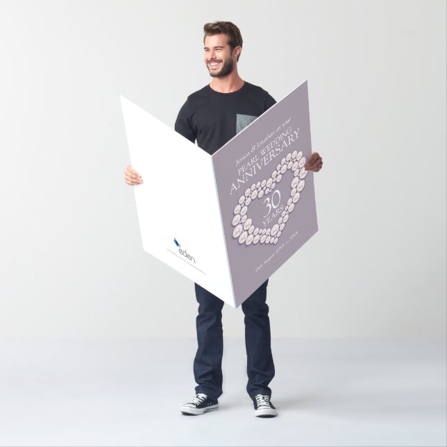 30th pearl wedding anniversary heart card (In Situ)