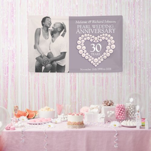 30th pearl wedding anniversary heart photo  banner