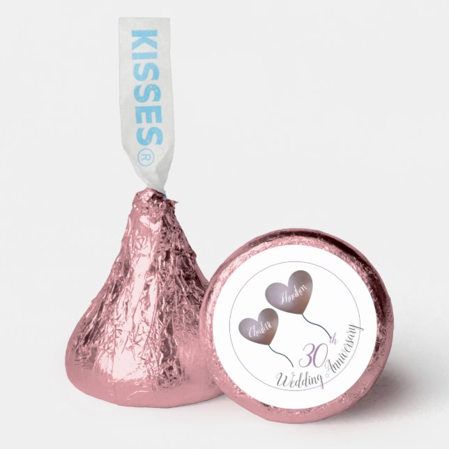 30th Pearl Wedding Anniversary Hershey®'s Kisses® (Front)