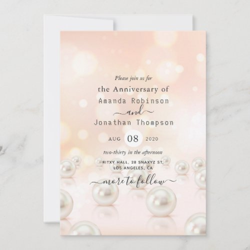 30th Pearl Wedding Anniversary Invitation