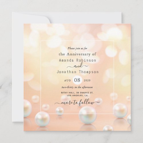 30th Pearl Wedding Anniversary Invitation