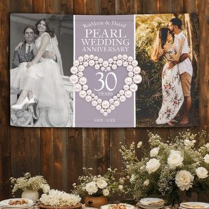 30th pearl wedding anniversary now and then photo banner