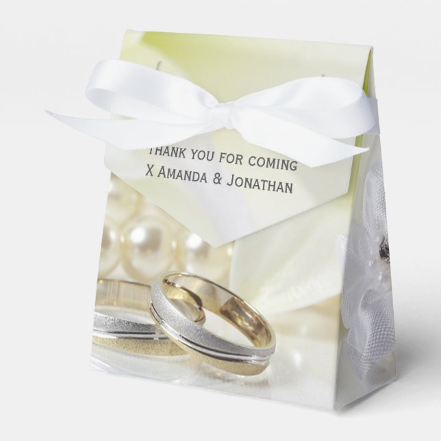 30th Pearl Wedding Anniversary St.Joseph Lily Favor Boxes (Front Side)
