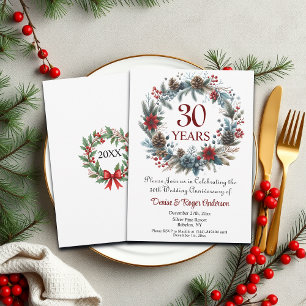 30th Pearl Wedding Anniversary Winter Invitation