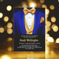 30th Royal Blue and Gold Tuxedo Birthday Event
