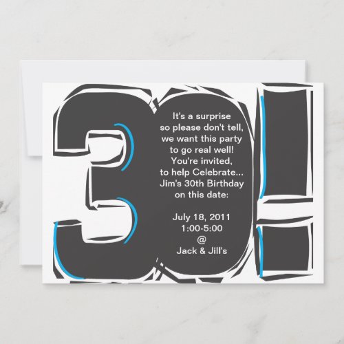 30th SImple Birthday Invite