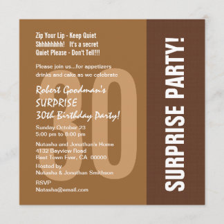30th Surprise Birthday Modern For Him Recycled Invitation