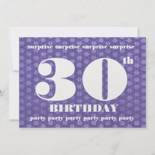 30th SURPRISE Birthday Party Big Numbers Template