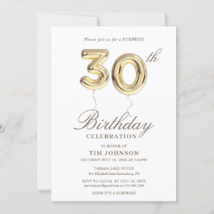 30th Surprise Birthday Party Invitation