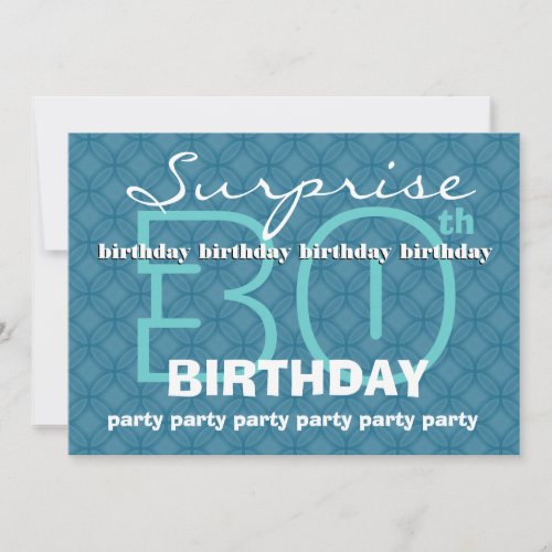 30th SURPRISE Birthday Powder Blue Circles W485 Card