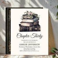 30th | Vintage Victorian Book Birthday Invitation