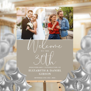 30th Wedding Anniversary 2 Photo Welcome Sign