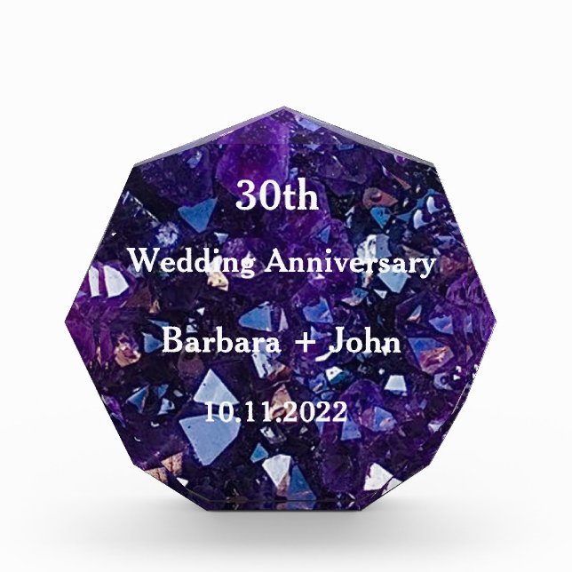 30th Wedding Anniversary Amethyst Purple Gift (Front)