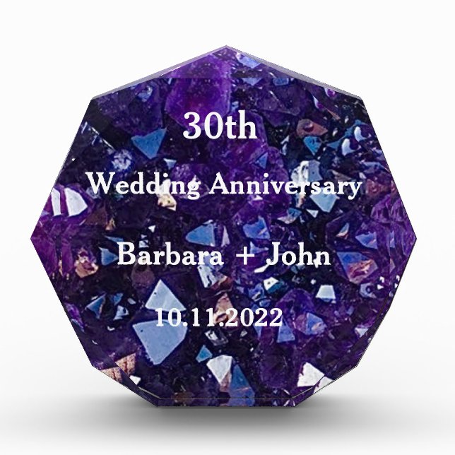 30th Wedding Anniversary Amethyst Purple Gift (Front)