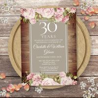 30th Wedding Anniversary Boho Rustic Roses Floral