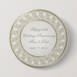 30th Wedding Anniversary Button