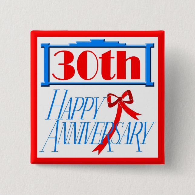 30th Wedding Anniversary Buttons (Front)