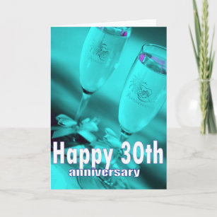 30th wedding anniversary champagne celebration card