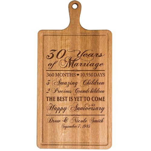 30th Wedding Anniversary Cherry Wood Cutting Board