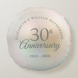 30th Wedding Anniversary Chic Beautiful Pearl  Round Pillow