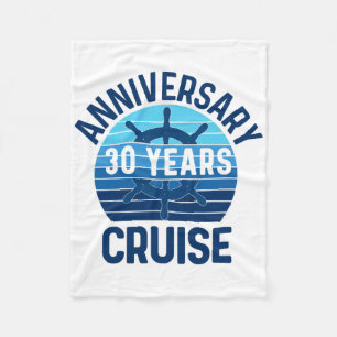 30th Wedding Anniversary Cruise 30 Years Couples V Fleece Blanket