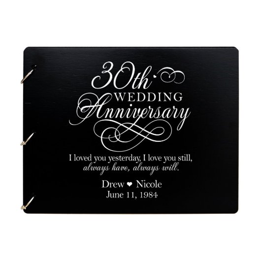30th Wedding Anniversary Elegant Guest Book (Front)
