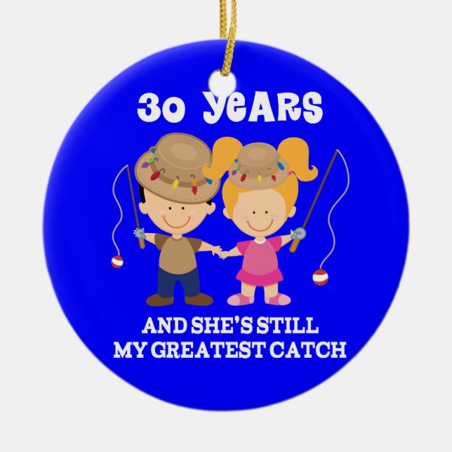 30th Wedding Anniversary Funny Gift For Him Ceramic Ornament (Front)