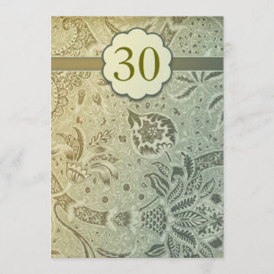 30th wedding anniversary green floral invitations