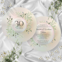 30th Wedding Anniversary Greenery Pearl