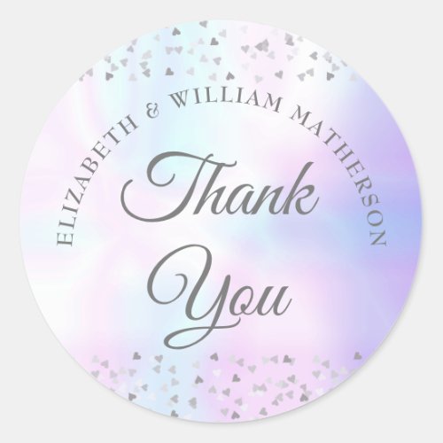 30th Wedding Anniversary Hearts Pearl Thank You Classic Round Sticker