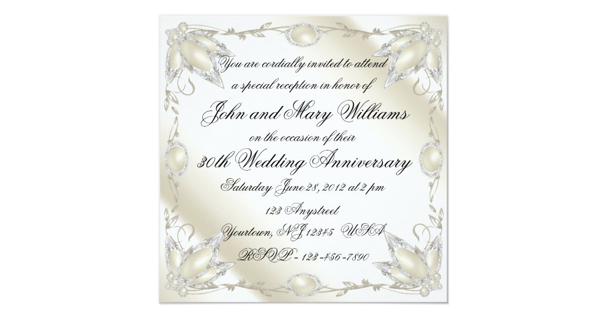 30th Wedding Anniversary Invitation Card | Zazzle