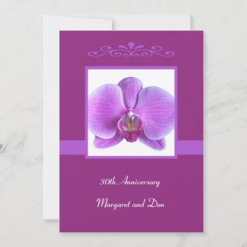 30th Wedding Anniversary Invitation Orchid by henishouseofpaper at Zazzle