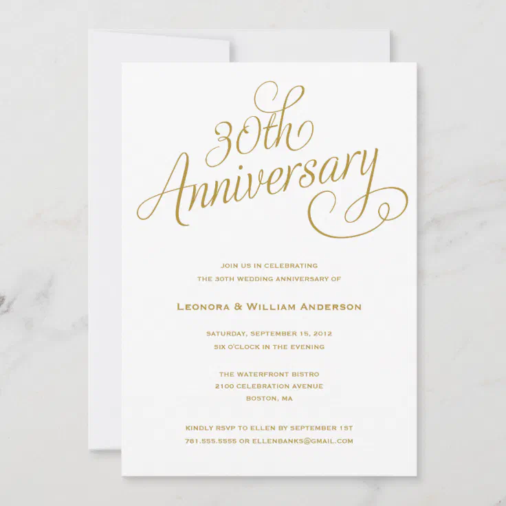 30th anniversary invitations