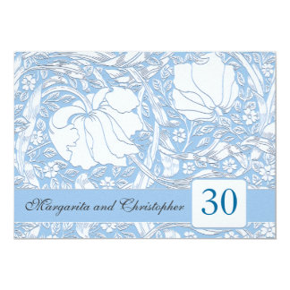 30th wedding anniversary light blue invitations