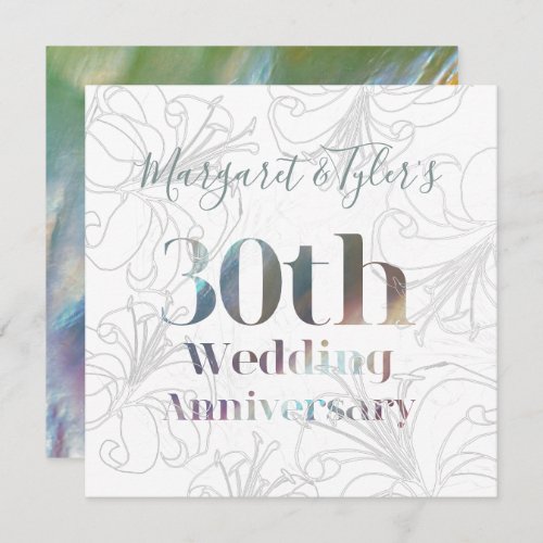 30th Wedding Anniversary Modern Pearl Invitation